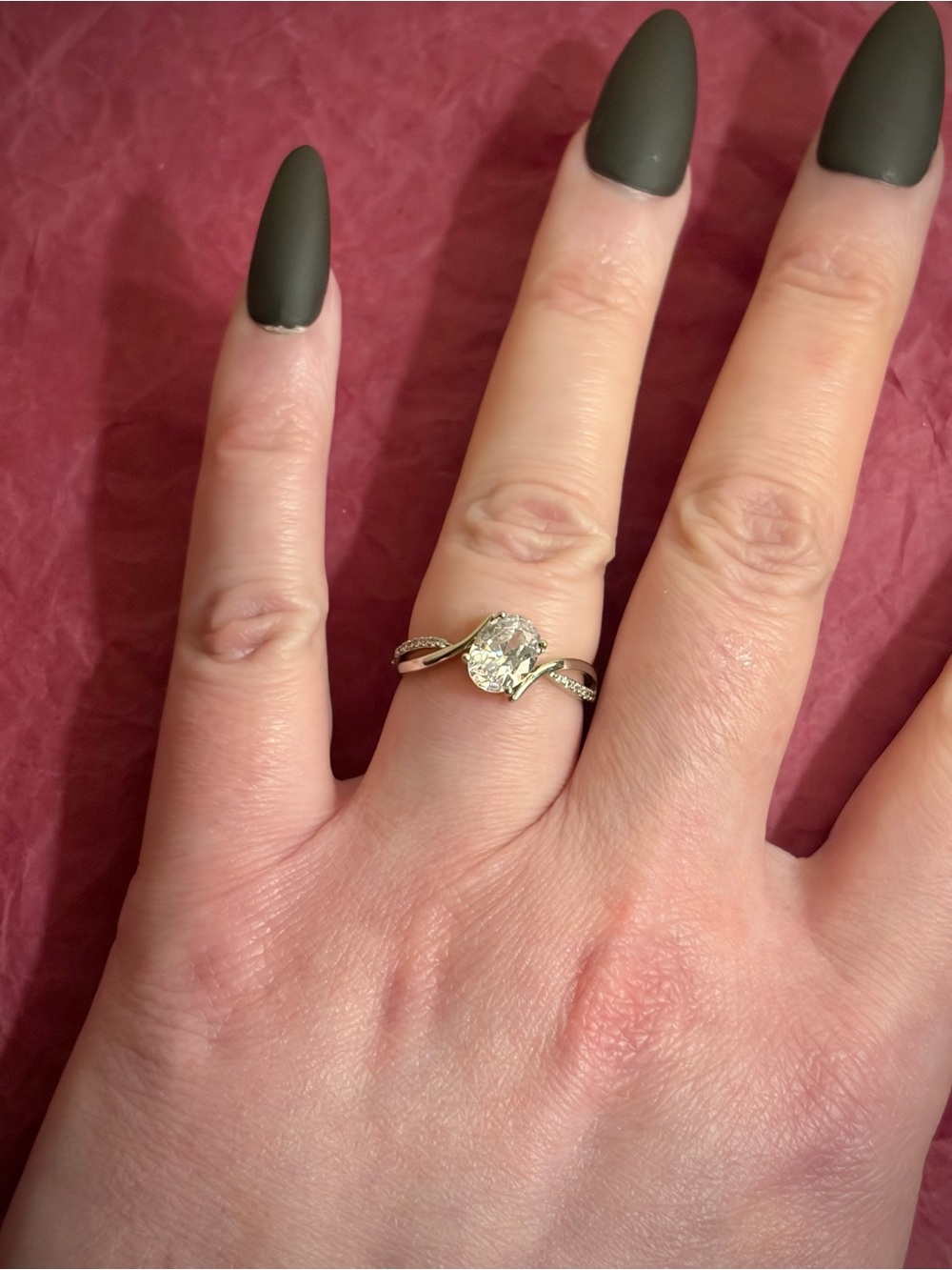 Charmed Aroma-Rhodium Plated Silver Ring W/Cubic Zirconia-Size 7-NWOT
